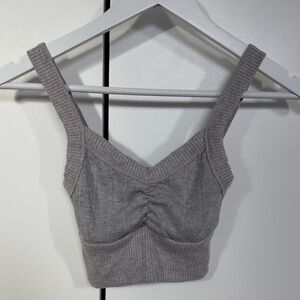 Cotton On Body Gray Ribbed Crop Top